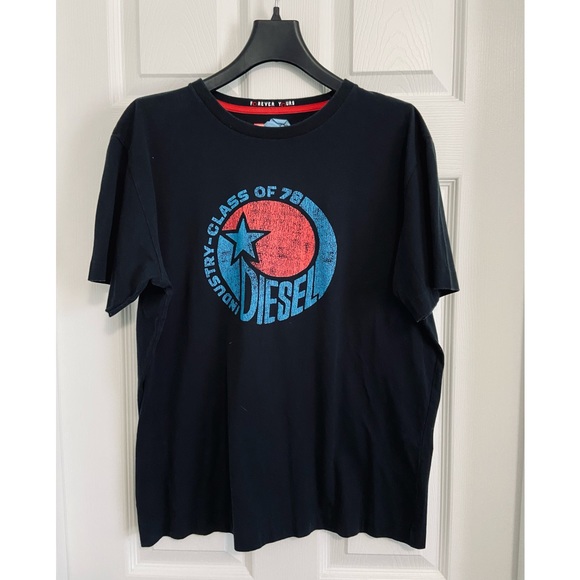 WOMEN'S VINTAGE DIESEL CLASS OF 78 S-S RELAXED T-SHIRT BLACK US SIZE LARGE (L) - Picture 7 of 7